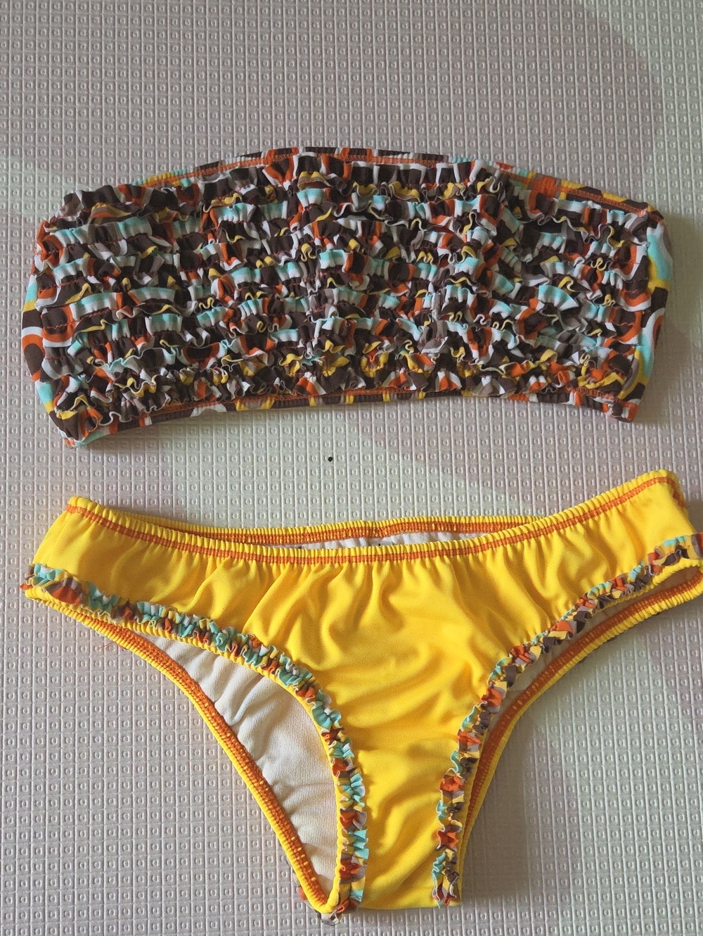 Yellow Ruffle Bikini Set - Cute Swimwear